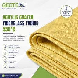 Acrylic Coated Fiberglass Fabric 550°C